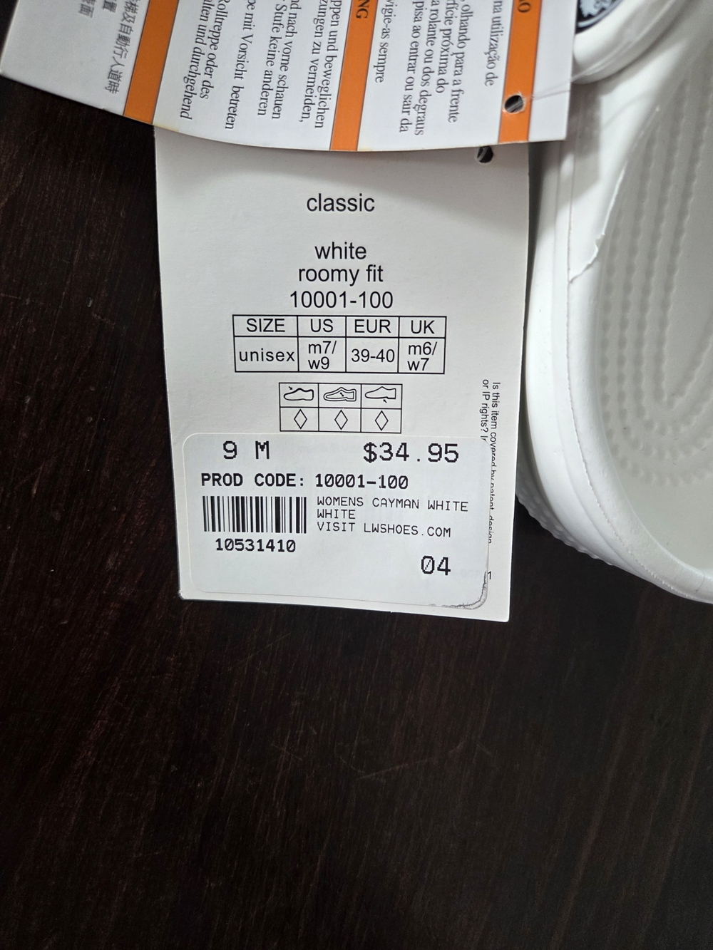 NWT Womens 7 Mens 9 CROCS White - Picture 9 of 11